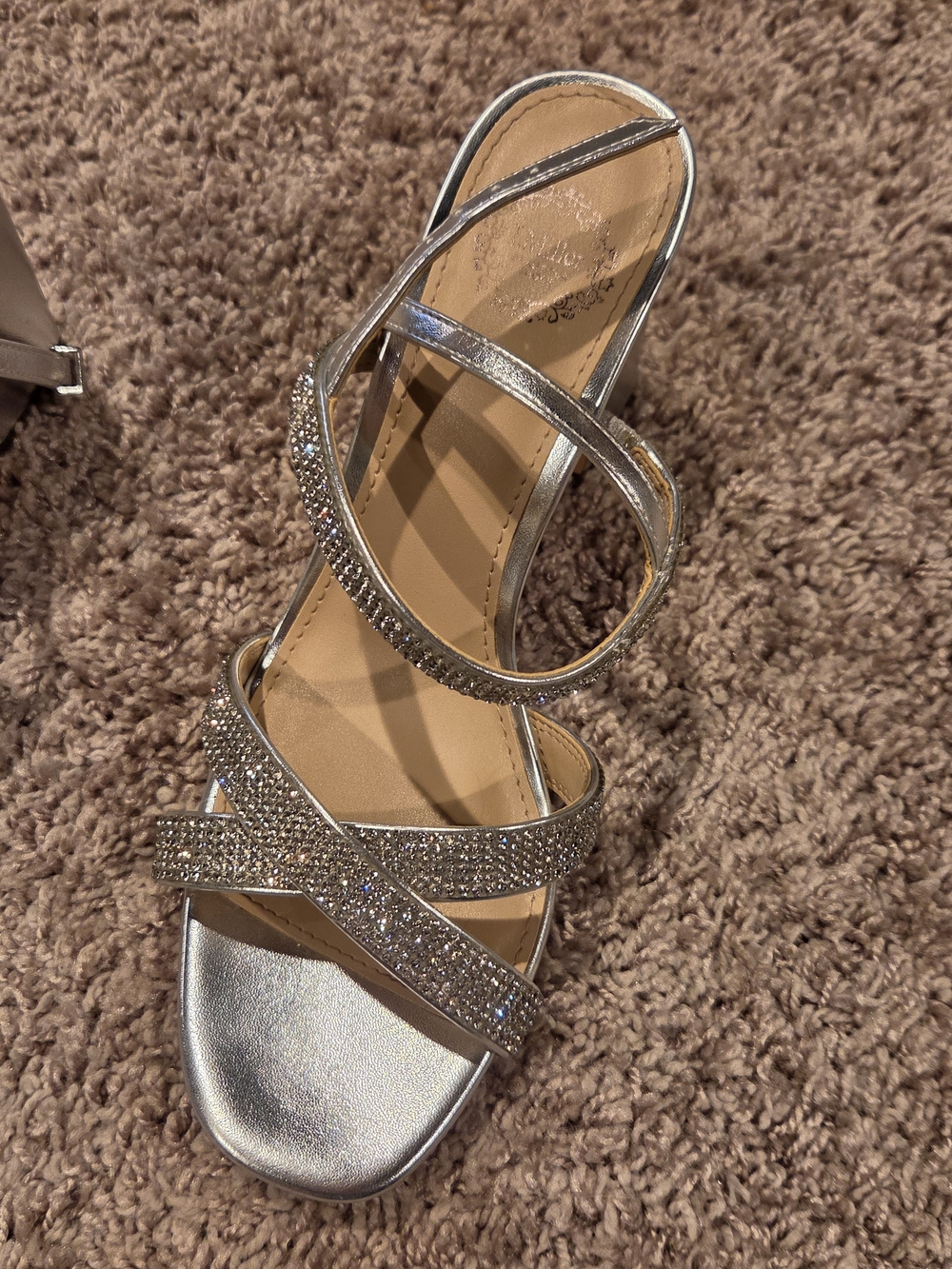 I. Miller Silver Crystal Block Heels - Picture 6 of 11